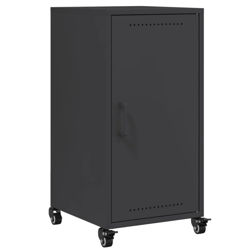 Solution de rangement gain de place, buffet noir en acier anti-rayure