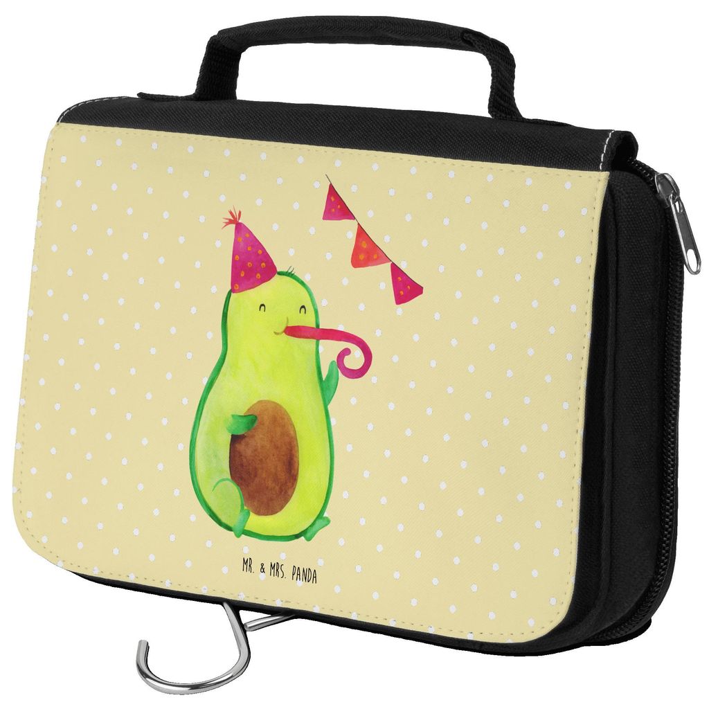 Mr. & Mrs. Panda Kulturtasche Avocado Party - Gelb Pastell - Geschenk, kulturtäschchen, duschbeutel, Avocados, Abschluss, Kulturbeutel, Happy Birt...
