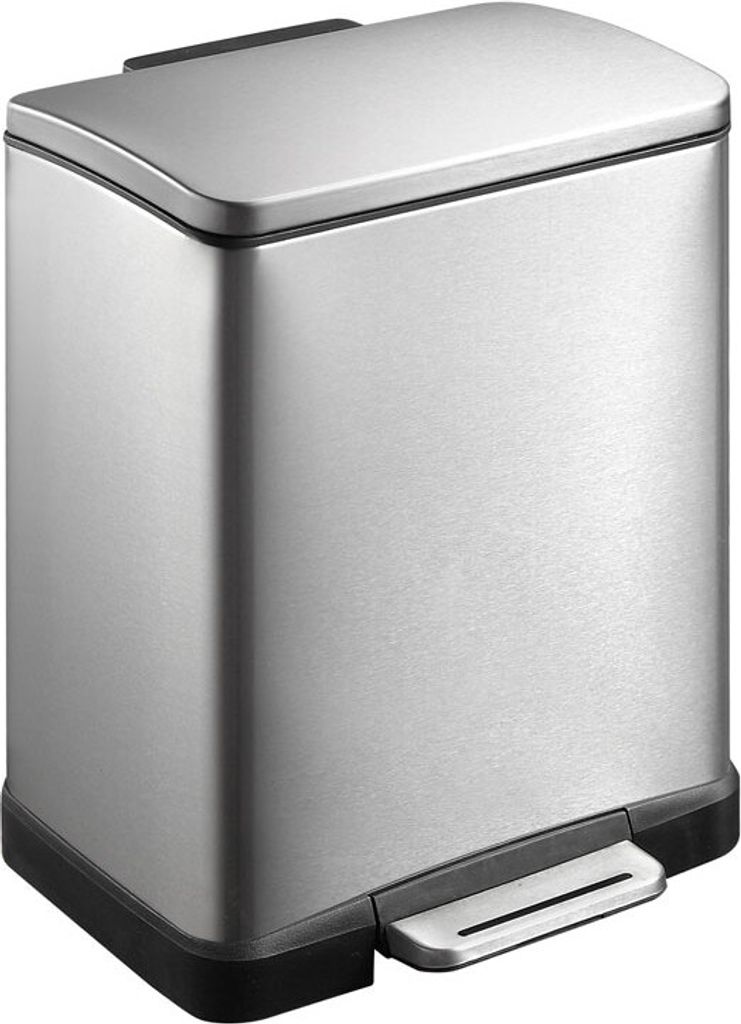 EKO - E-Cube Recycling Treteimer 10+9 Liter - Stainless steel Plastic - Matt Edelstahl