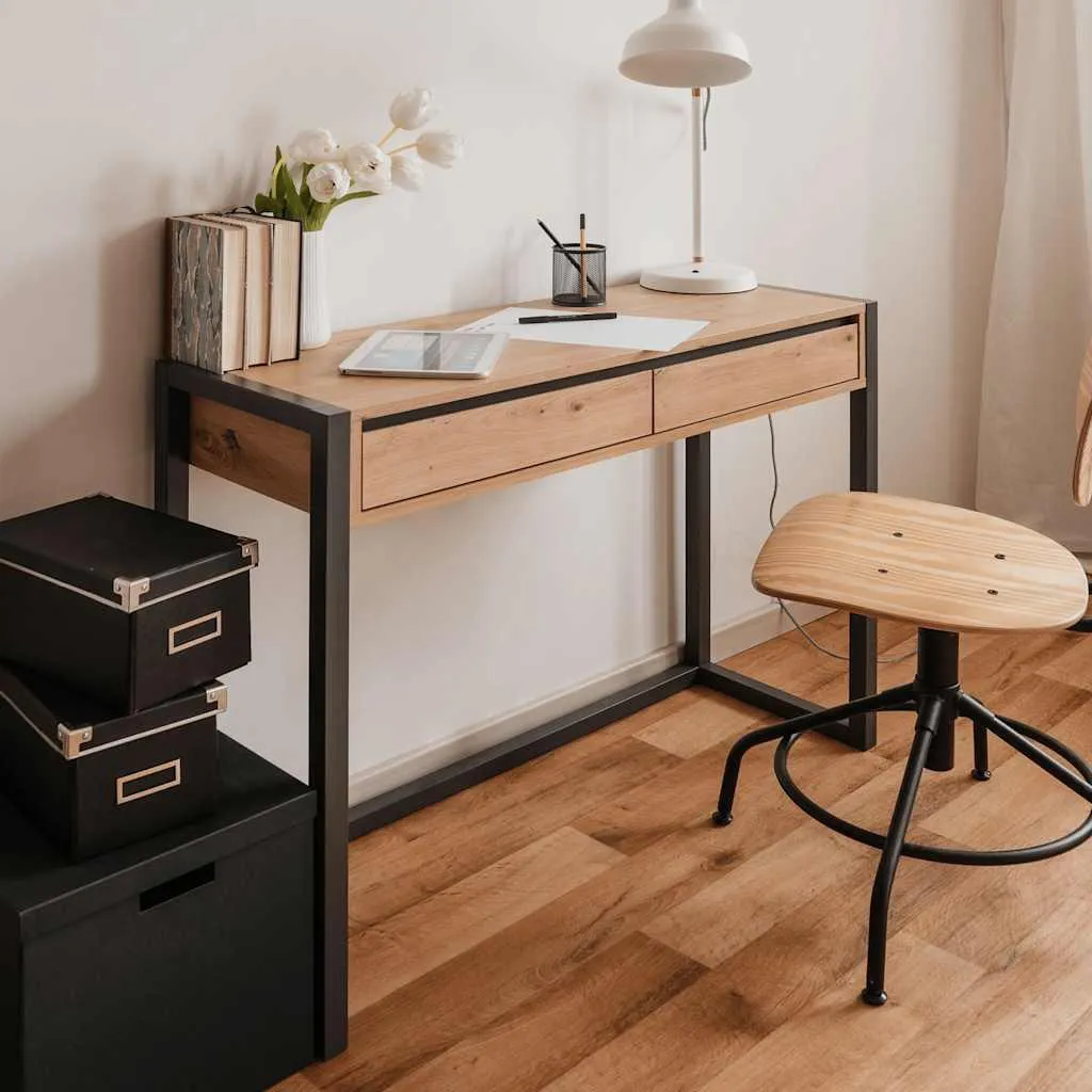 Table d'appoint Console Denver Artisan Oak et Anthracite Style Industriel - 7