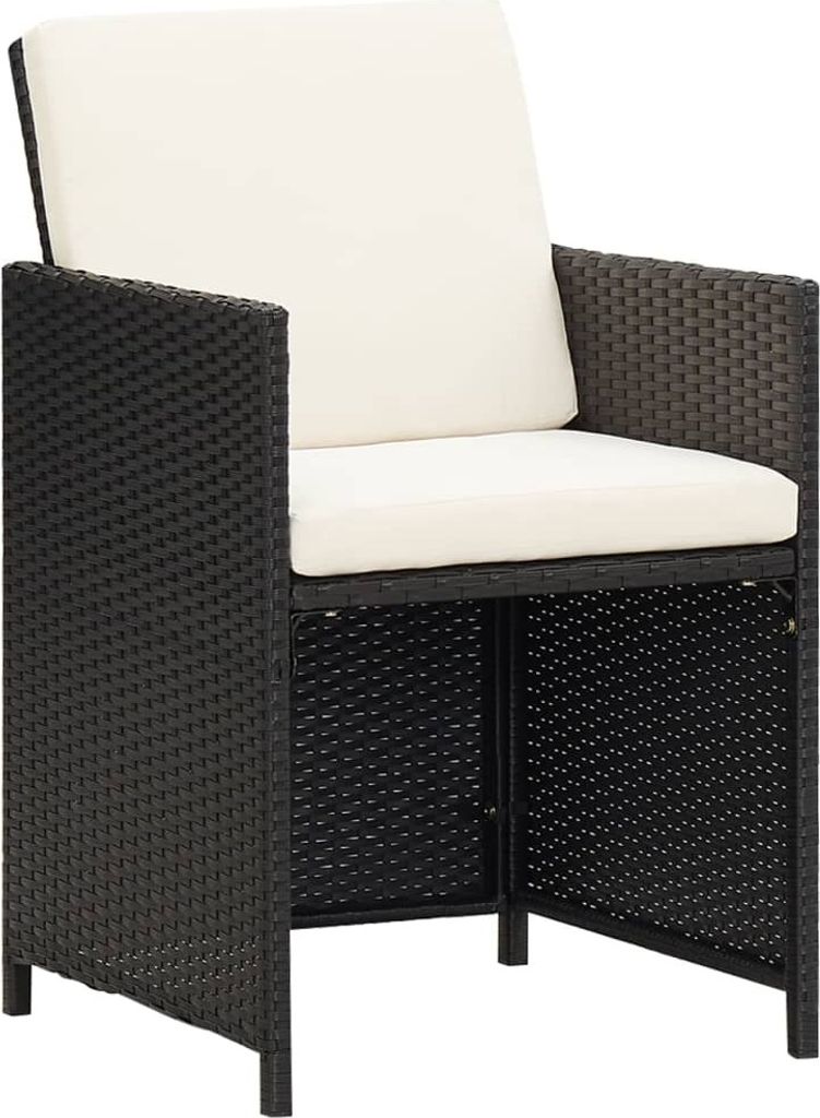 vidaXL Chaises de jardin 4 pcs. Poly rotin noir Image du produit 