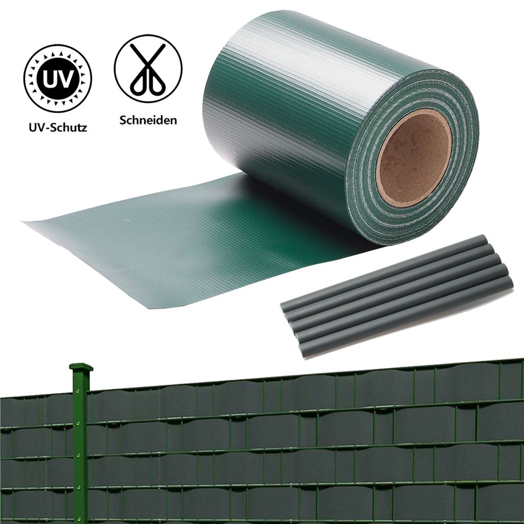 Jiubiaz 2x 70m Sichtschutzfolie Gartenfreude Folie PVC Zaun Folie SichtschutzStreifen,Grün