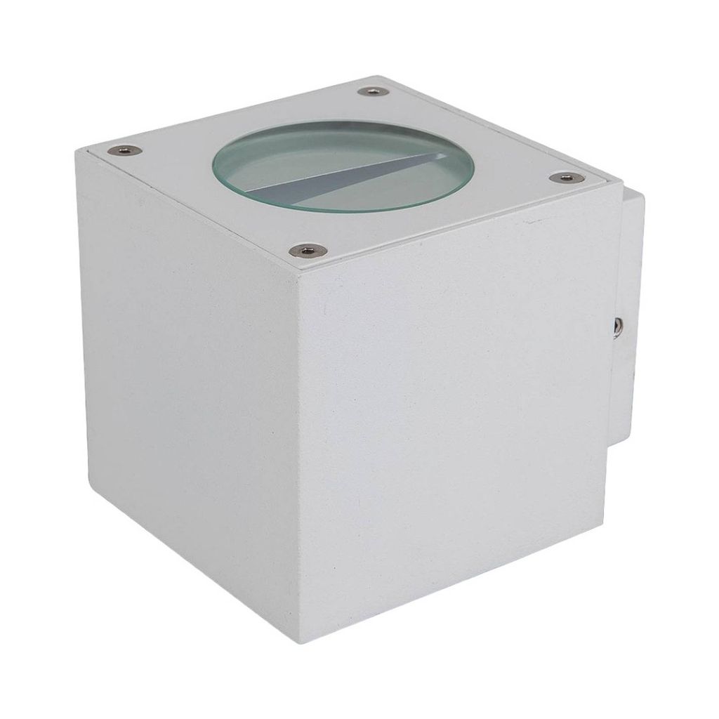 Lucande LED-Außenwandleuchte Jarno, weiß, Metall, 9cm Produktbild 