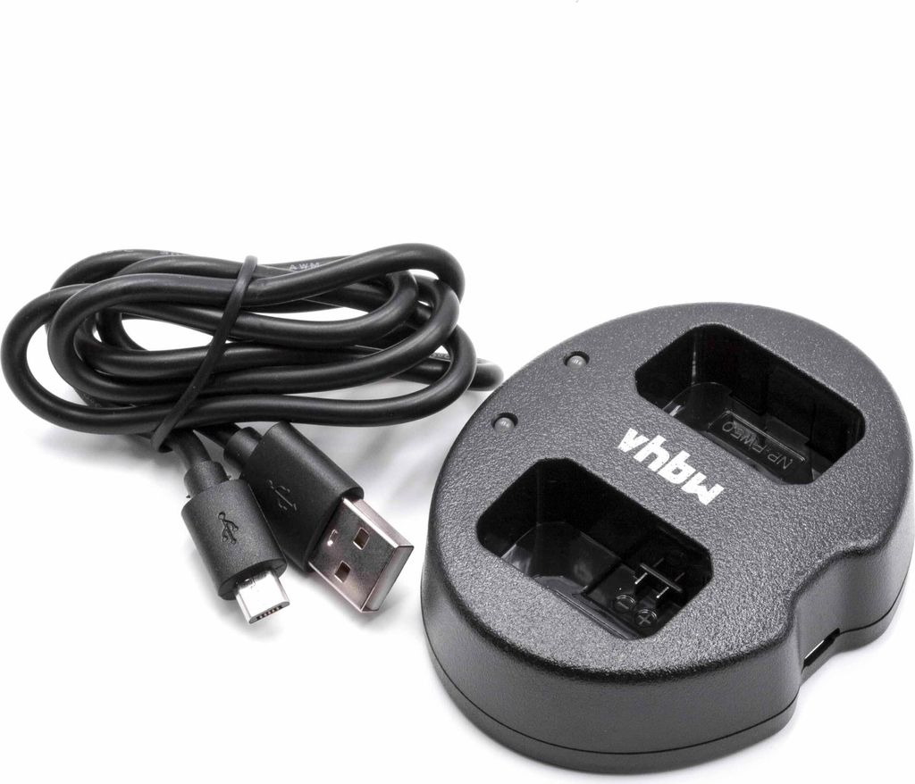 vhbw Dual USB Ladegerät kompatibel mit Sony ZV-E10, RX1R III Kamera Camcorder/Akku - Ladeschale, Ladeanzeige, 8,4 V