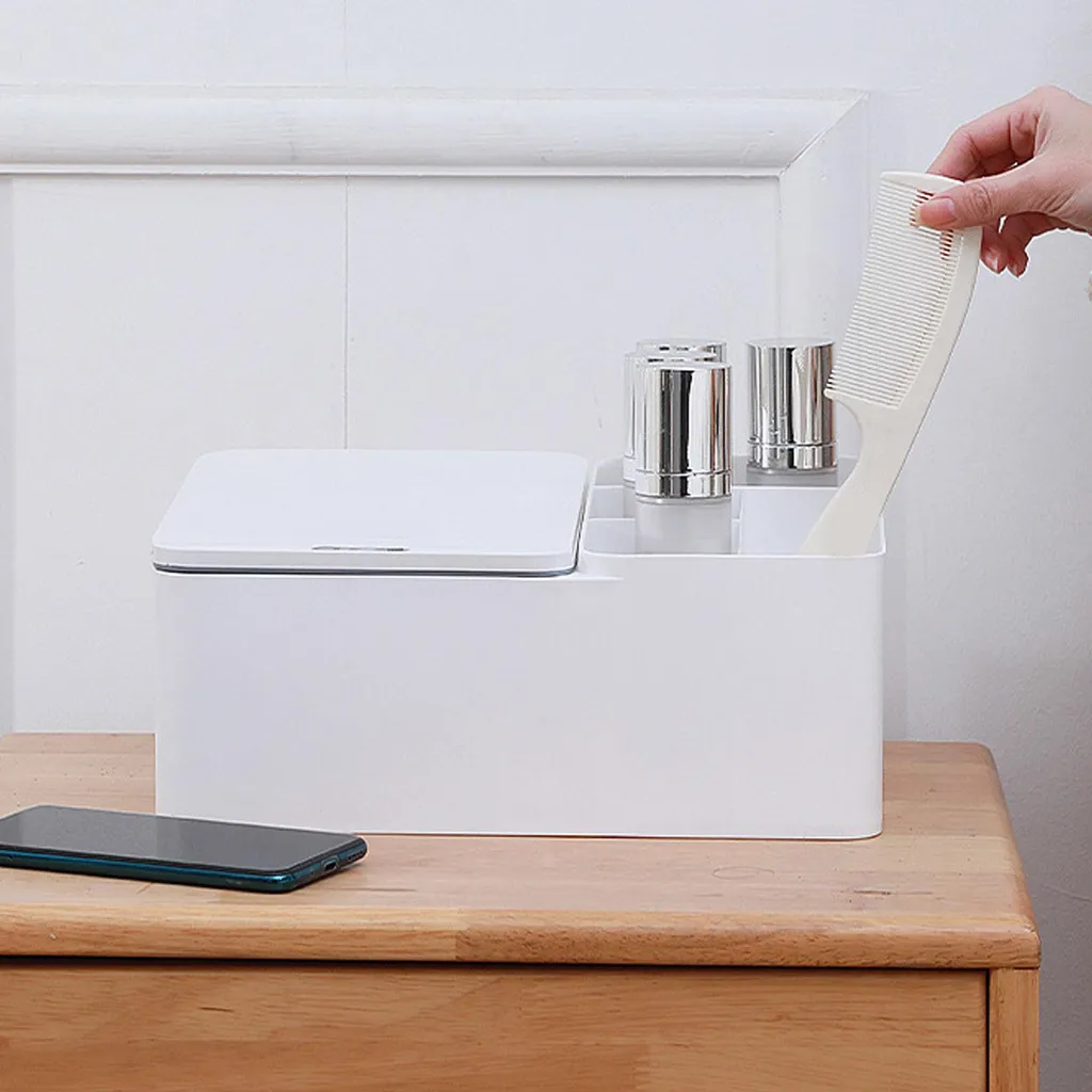 Boîte de rangement intelligente à induction pour bureau multi-compartiments - 11