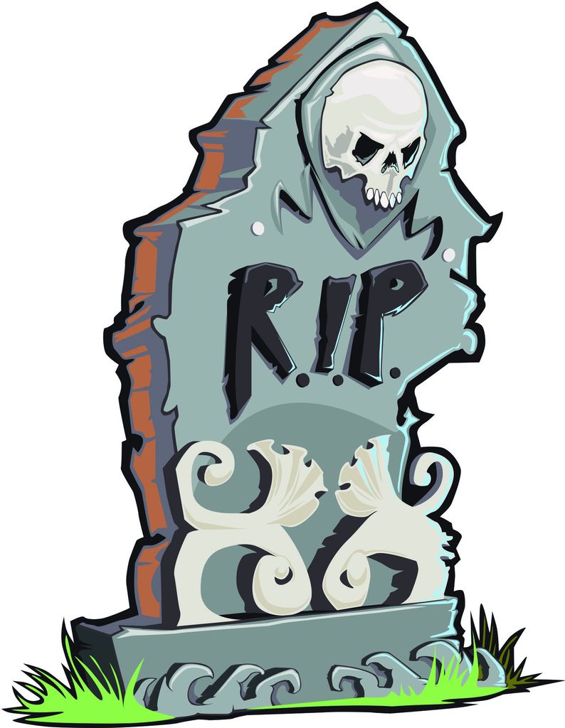 Kiwistar Grabstein R.I.P Skull Mehrfarbig WANDTATTOO 100 x 74cm - Dekoration für Kinderzimmer Schlafzimmer Wohnzimmer Küche Badezimmer