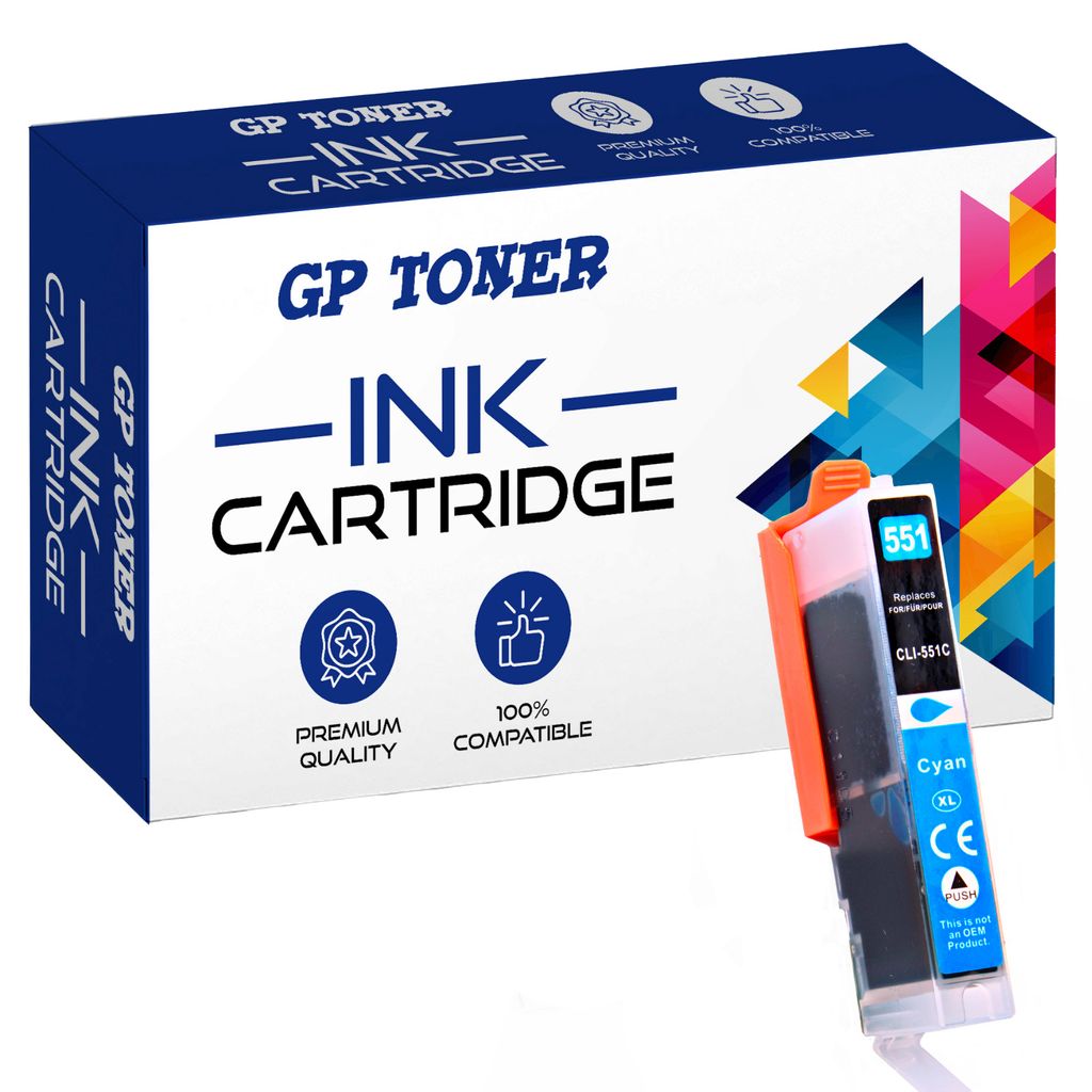 TINTE PATRONEN XXL für CANON 551 XL PIXMA IP7250 MG5450 MG5550 MG5655 MG6450 Cyan