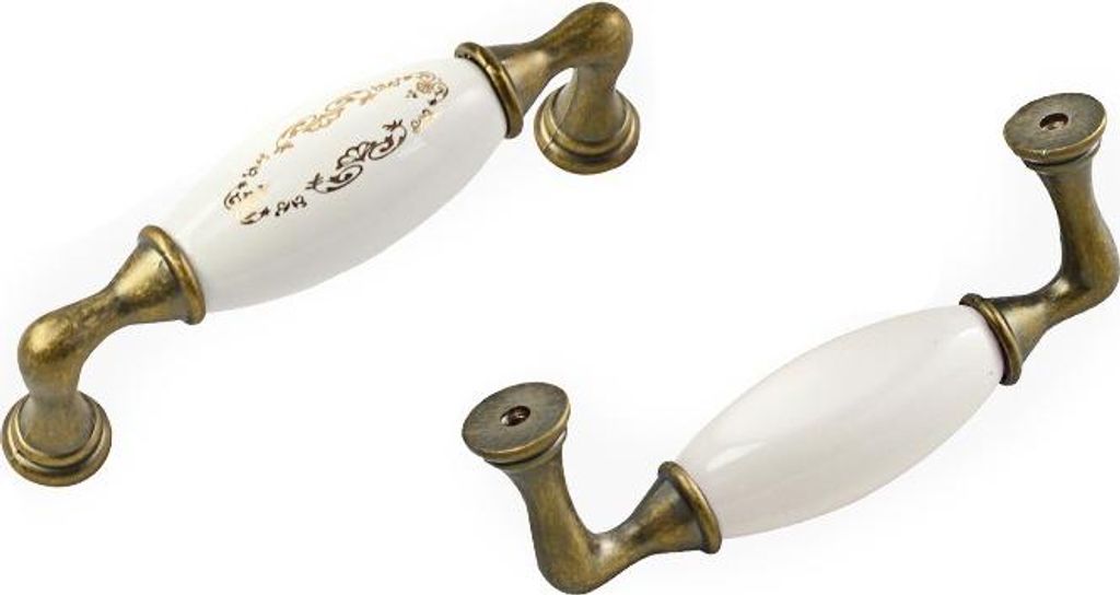 INF 2er Set Europäische Vintage Keramik Schrankgriffe - Zinklegierung Schubladengriffe