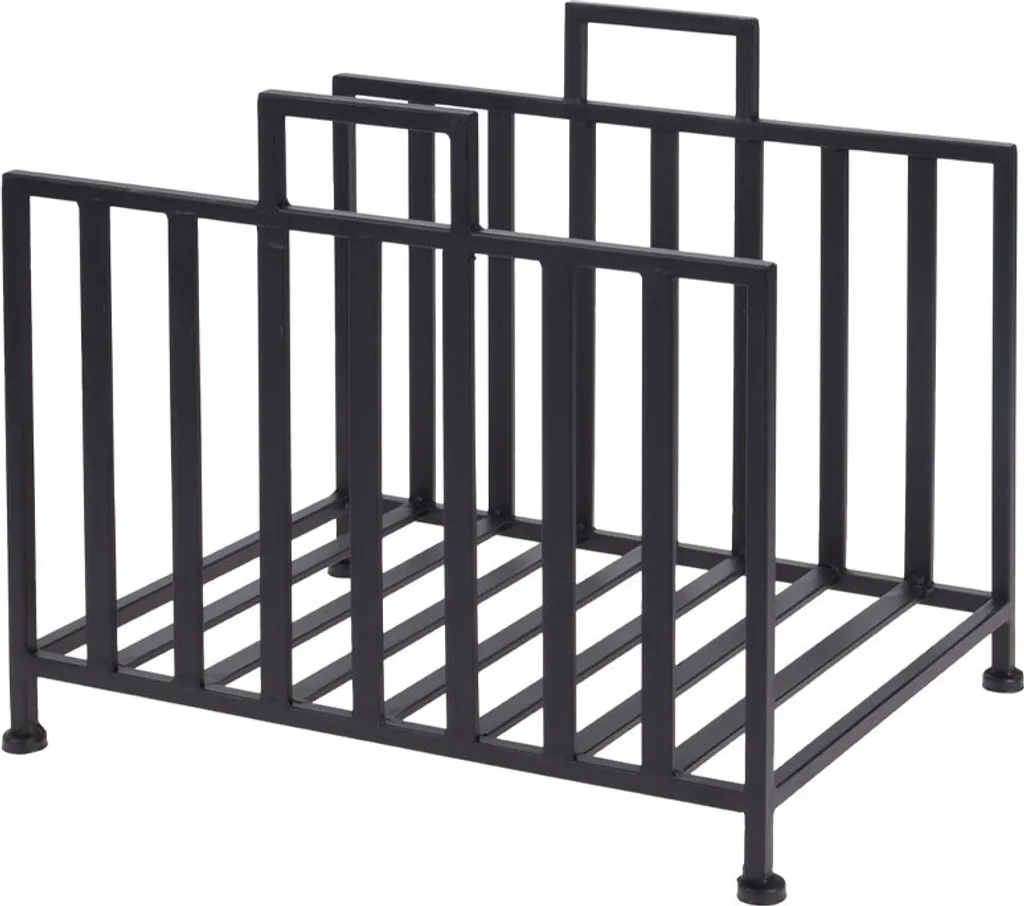 Étagère à bois Carson MyHome noire en métal robuste pour salon - 100cm