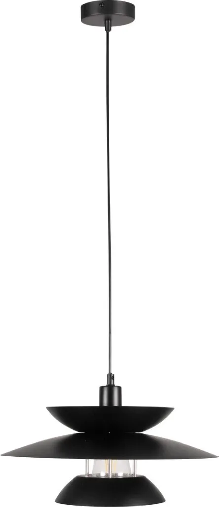 Suspension Noire Réglable Berit Polux 1xE27 - Hauteur Ajustable et Déco
