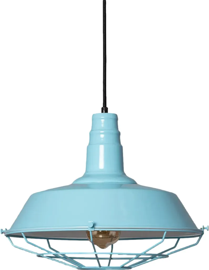 Suspension rétro Abruzzo métal bleu et blanc 1xE27 167x36x36cm IP20