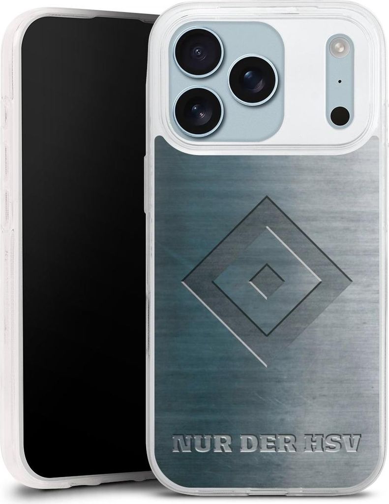 DeinDesign Slim Hülle für Apple iPhone 17 Pro Silikon Case Ultra Dünn Handyhülle HSV Hamburger SV Metallic Look