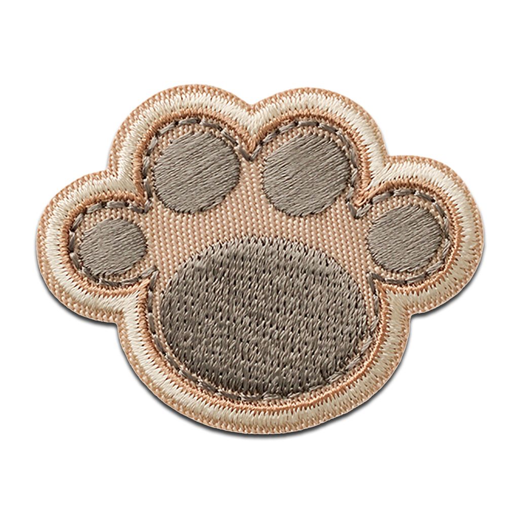 Pfote Hund hellbraun - Aufnäher, Bügelbild, Aufbügler, Applikationen, Patches, Flicken, zum aufbügeln, Größe: 3,9 x 5 cm