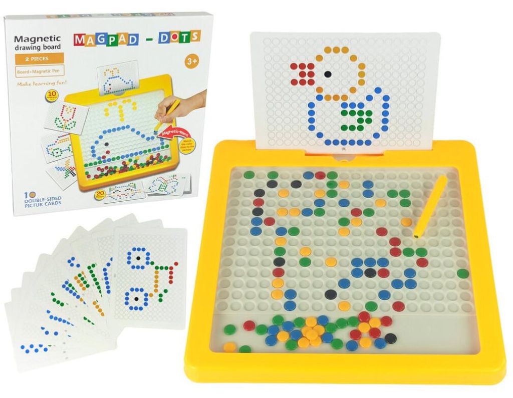 IMPORT LEANTOYS Magnettafel mit 100 Perlen Gelb
