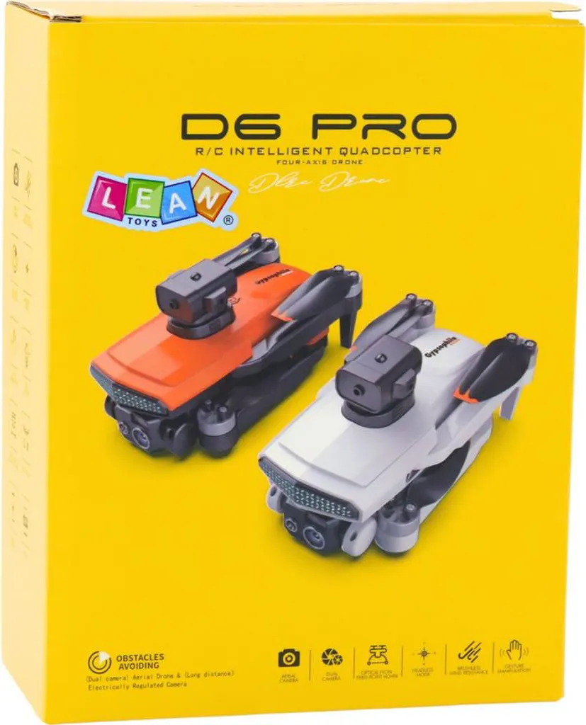 Mini Drone de Loisir D6 Pro Caméra Intégrée et Éclairage LED Pilotage App