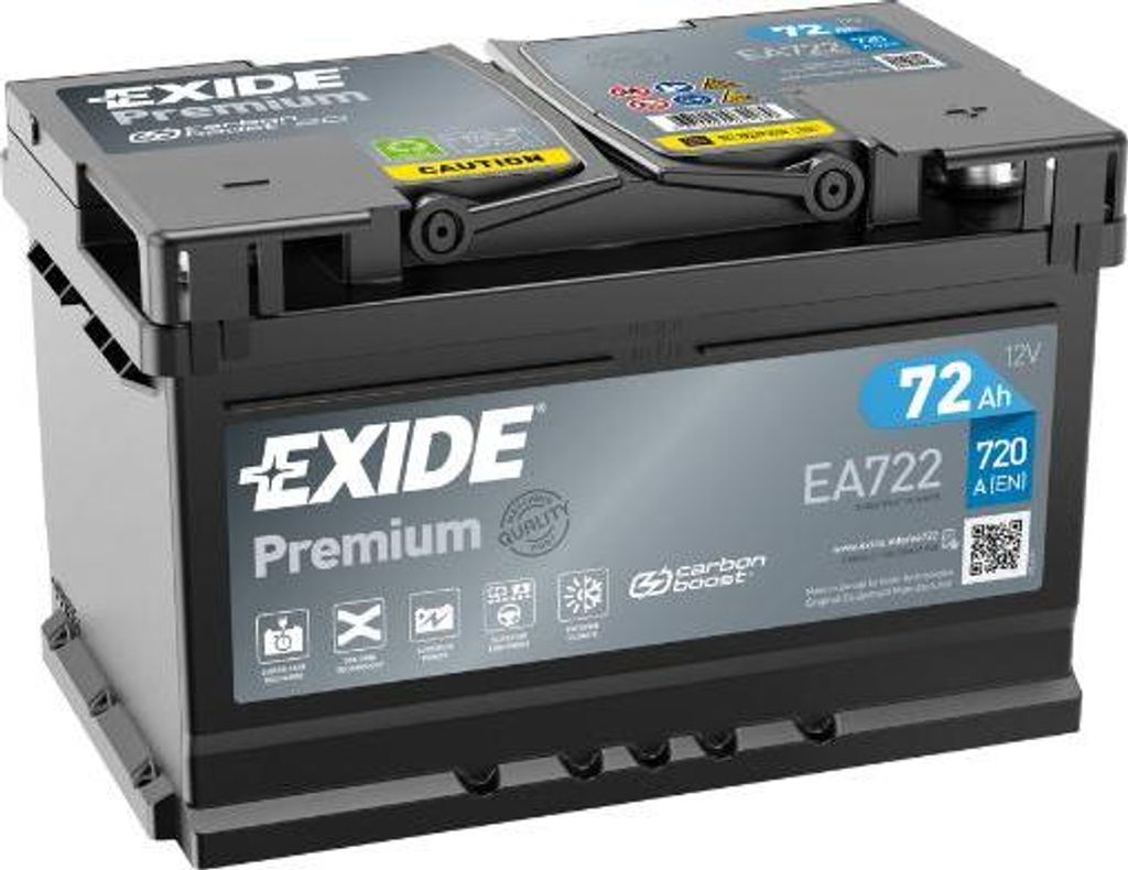 Batterie automobile Exide EA722 Premium Carbon Boost 72 Ah Image du produit 