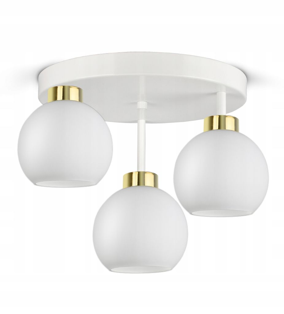 Lampa Wisząca Sufitowa Żyrandol Biała Szklane Kule White Zdjęcie produktu 