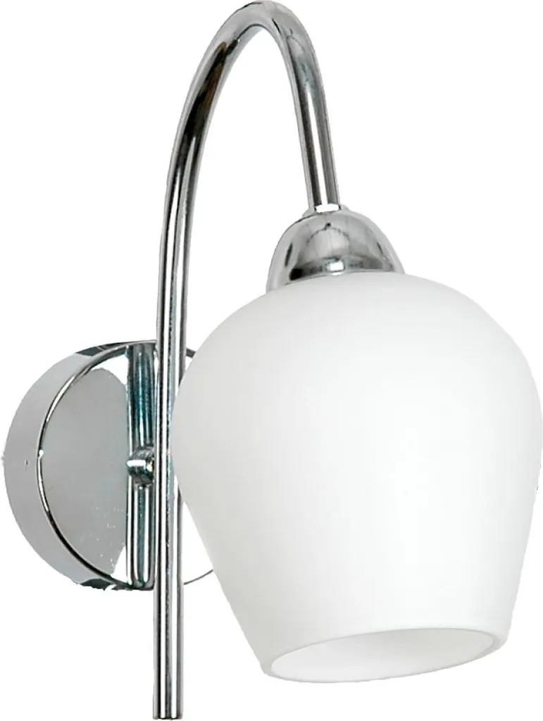 Plafonnier chromé avec abat-jour en verre blanc MAXIMUS 7-173 chic
