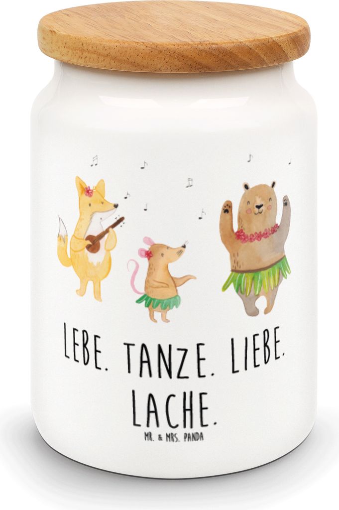 Mr. & Mrs. Panda Kaffeedose Waldtiere Aloha - Weiß - Geschenk, Wald, Aufbewahrungsdose, Lustige Sprüche, Musik, Dose, Tanzen, Teedose, Hase, beh...