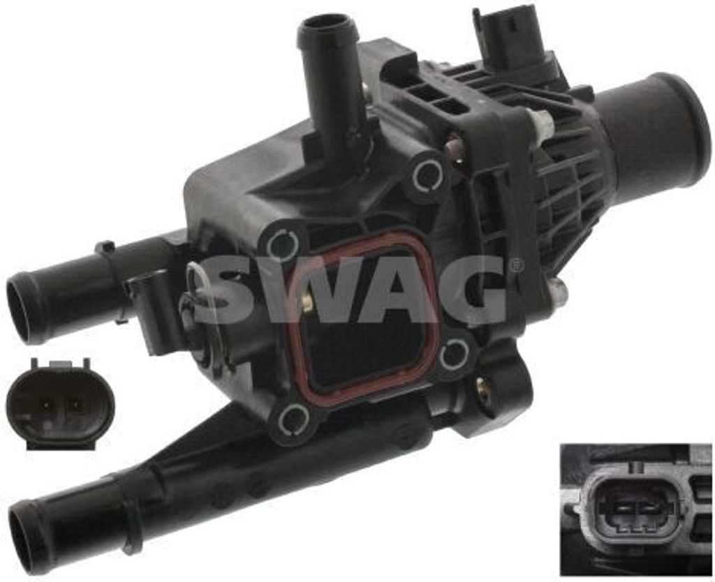 SWAG Thermostatgehäuse Kühlmittelreglergehäuse 40 93 9145 für OPEL INSIGNIA Caravan elektrisch Kunststoff