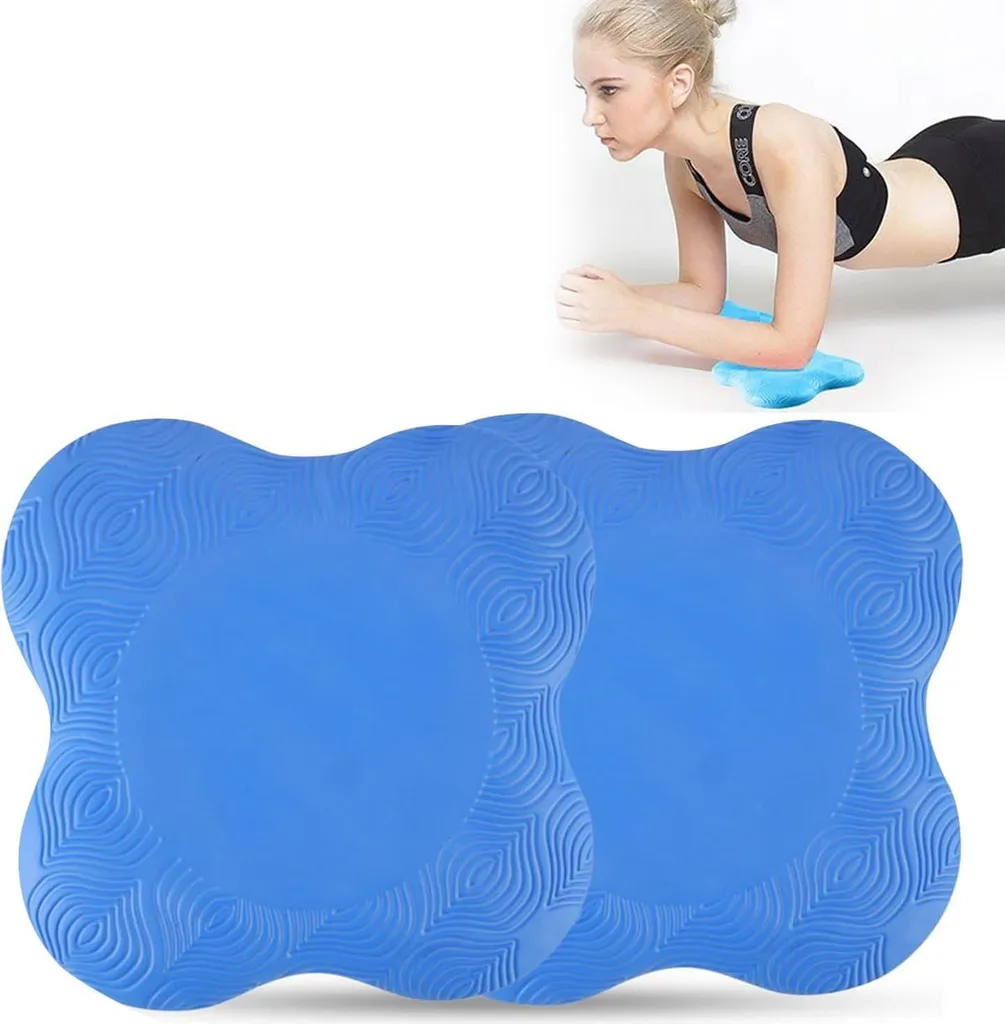 Coussins de yoga antidérapants 15mm - Protection genoux haute densité bleu