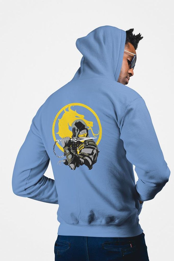 D&B Uni Hoodie ZIPMO00036 Mortal Kombat Hellblau-Größe 2XL
