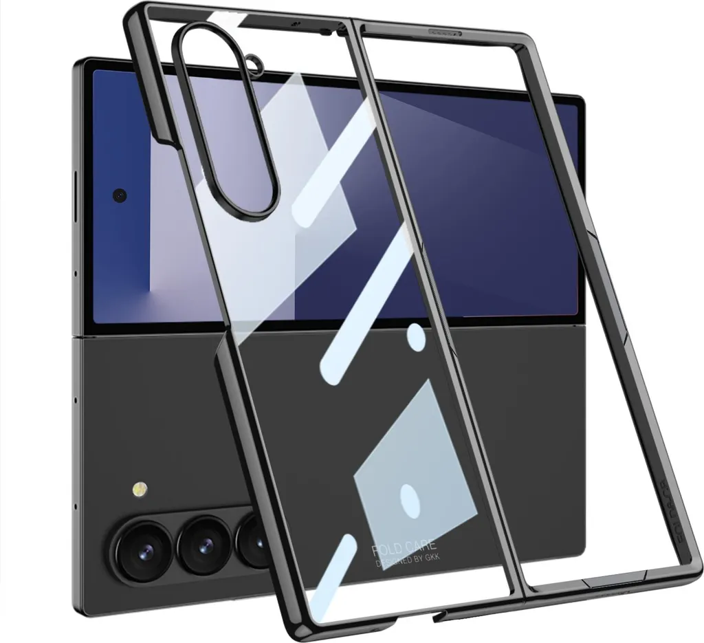 Cover Trasparente Samsung Z Fold 7 PC Rigido Galvanizzato Nero