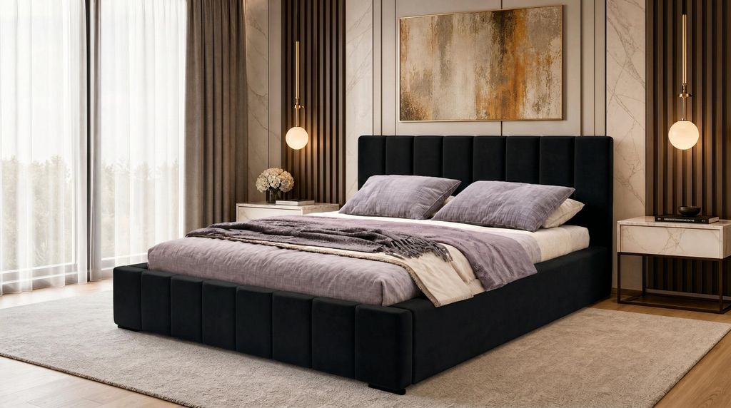 Nero Polsterbett 160x200 cm, Doppelbett mit Bettkasten, Produktbild 