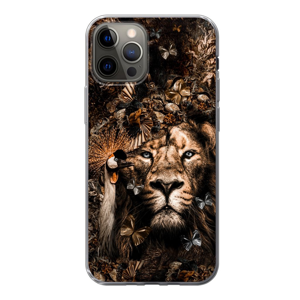 MuchoWow Handyhülle Schutzhülle Hülle für iPhone 13 Pro Tiere - Collage - Schmetterling Silikon Softcase Handy Hülle - Handy-Tasche