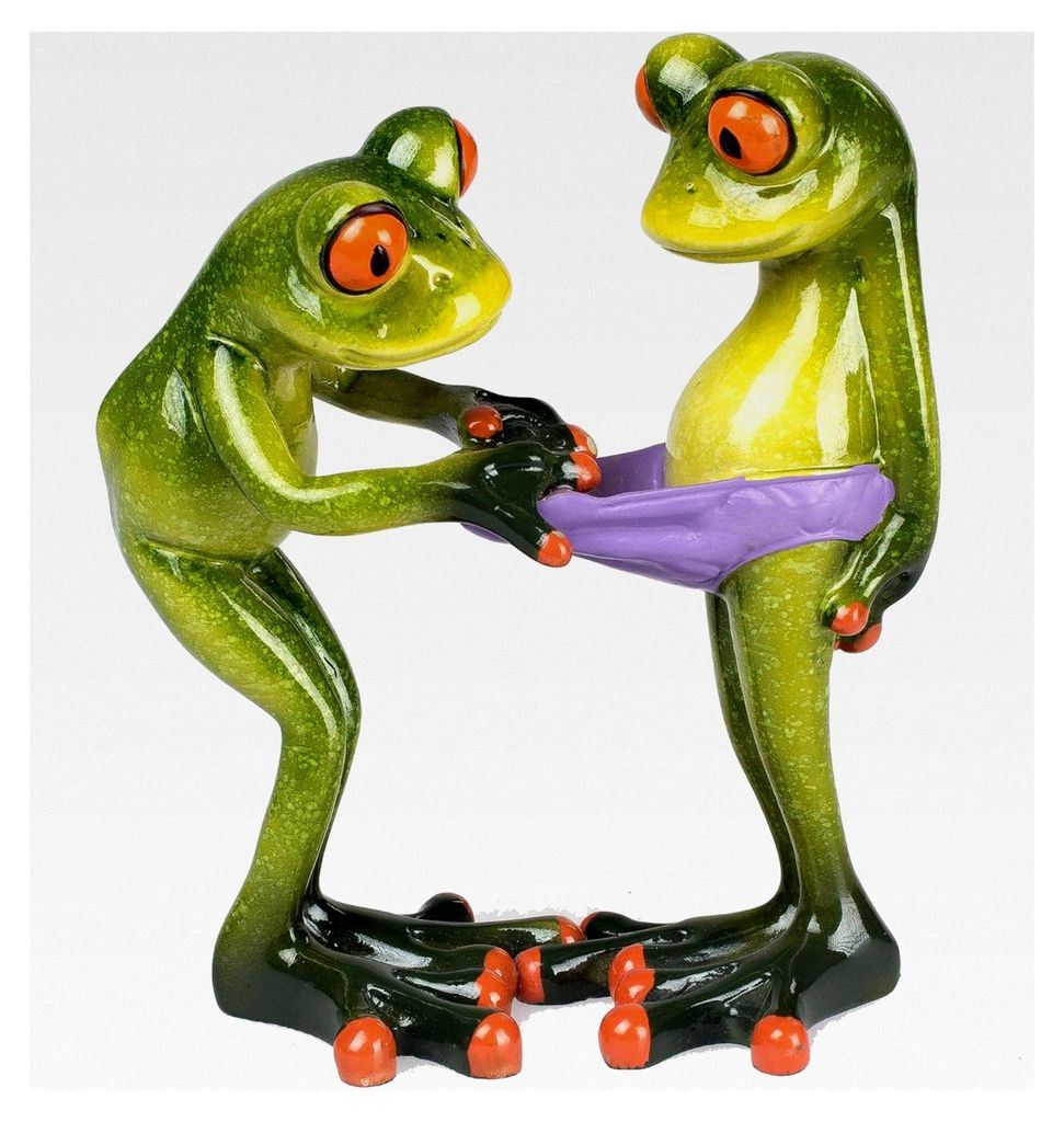lustiges froschpaar hellgrün 14cm