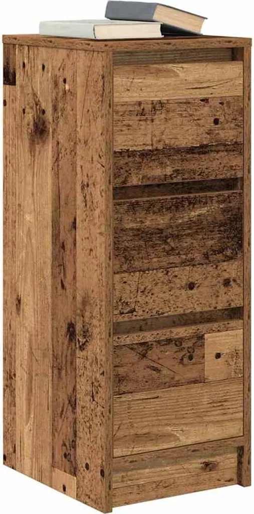 Buffet gain de place imitation vieux bois pour espaces étroits