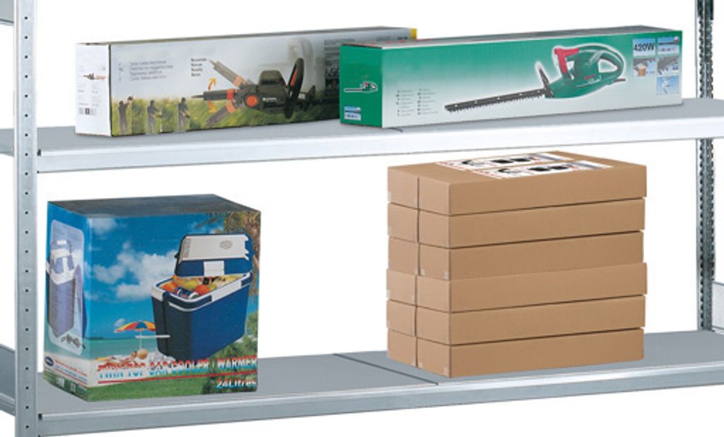 Zusatzebene mit Stahlböden für Schulte Weitspannregal WS 2000 | BxT 150x40cm | Fachlast 400kg | Verzinkt
