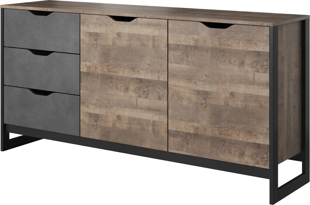 Commode Moderne 161 cm Chêne Sable Finition Mate Haute Qualité - 5