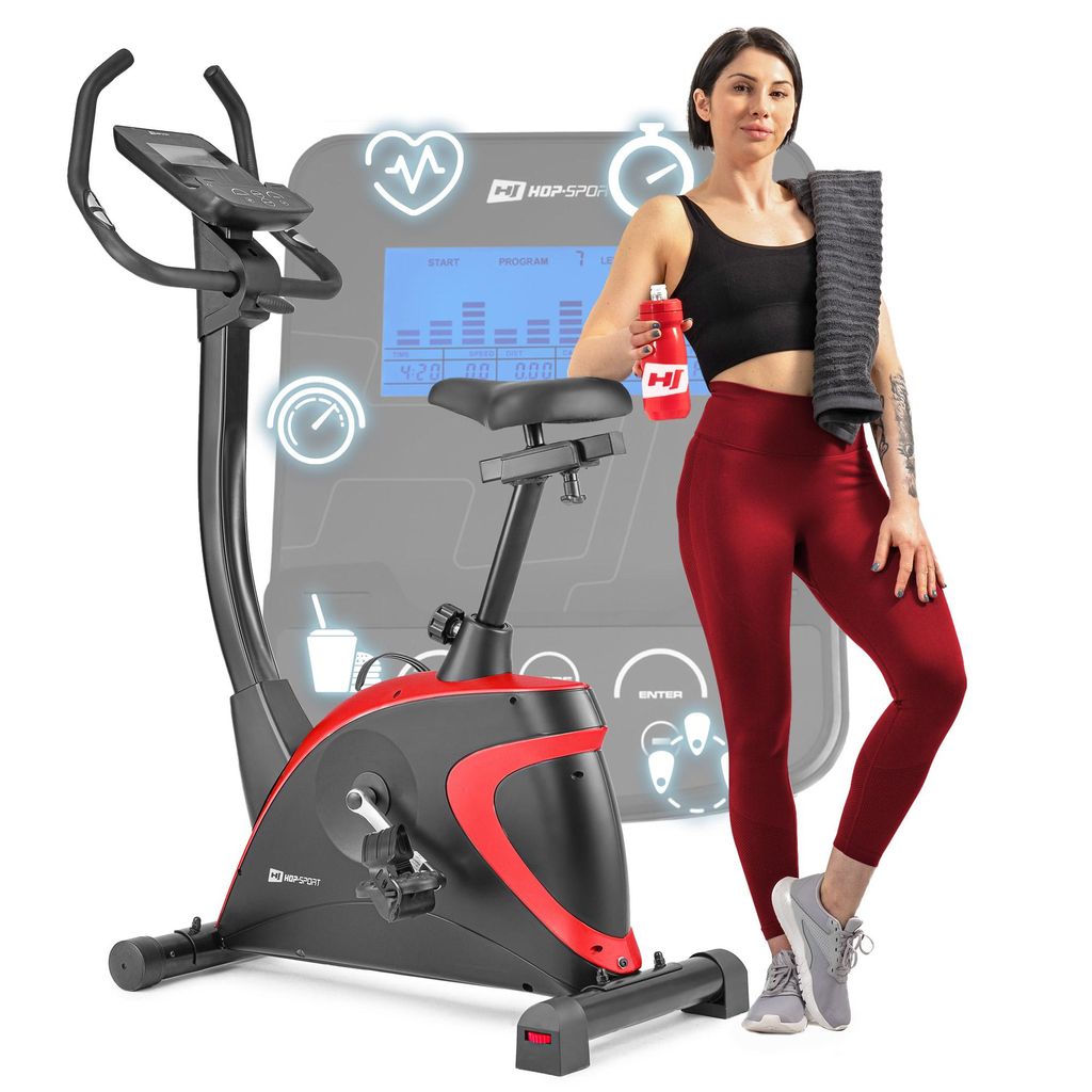 Hop-Sport Heimtrainer Fahrrad Host Rot - Ergometer mit Produktbild 