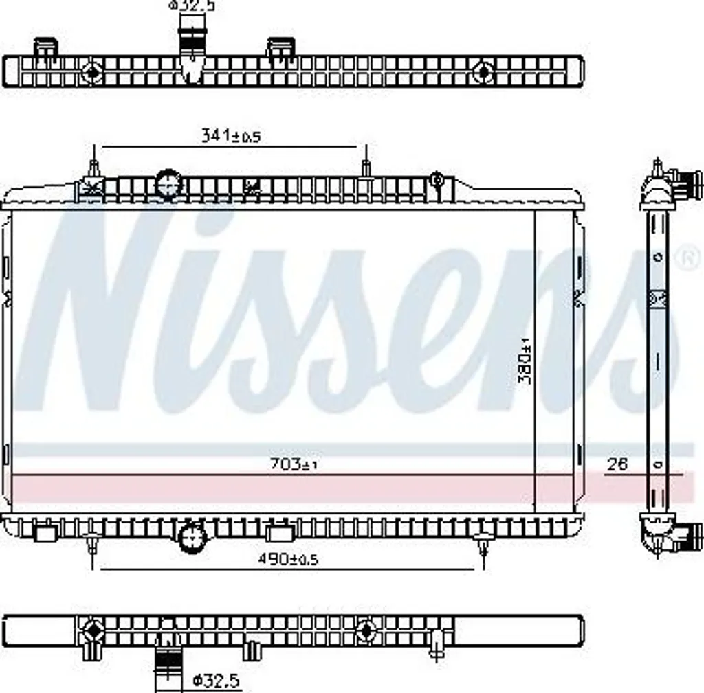 Nissens 606405 Radiateur Moteur OE 1611289280 pour Peugeot 301