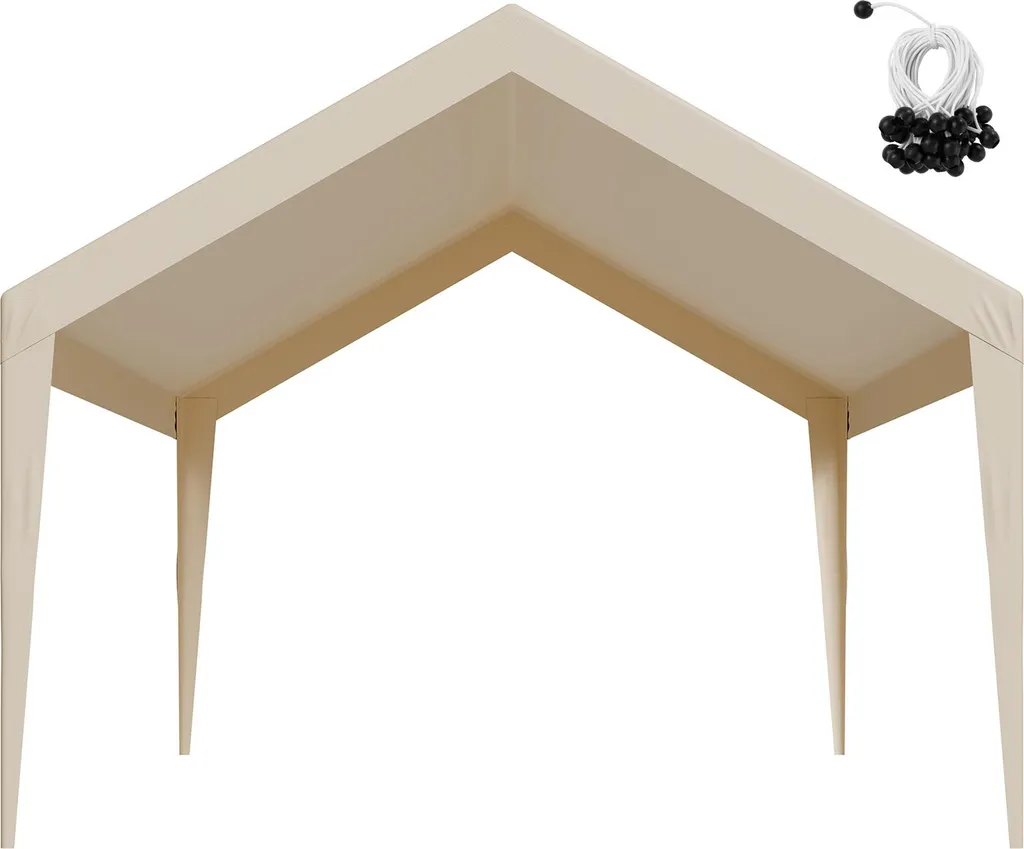Copertura Carport 12x20 ft SucceBuy | Telo Ricambio Beige UV-Pro