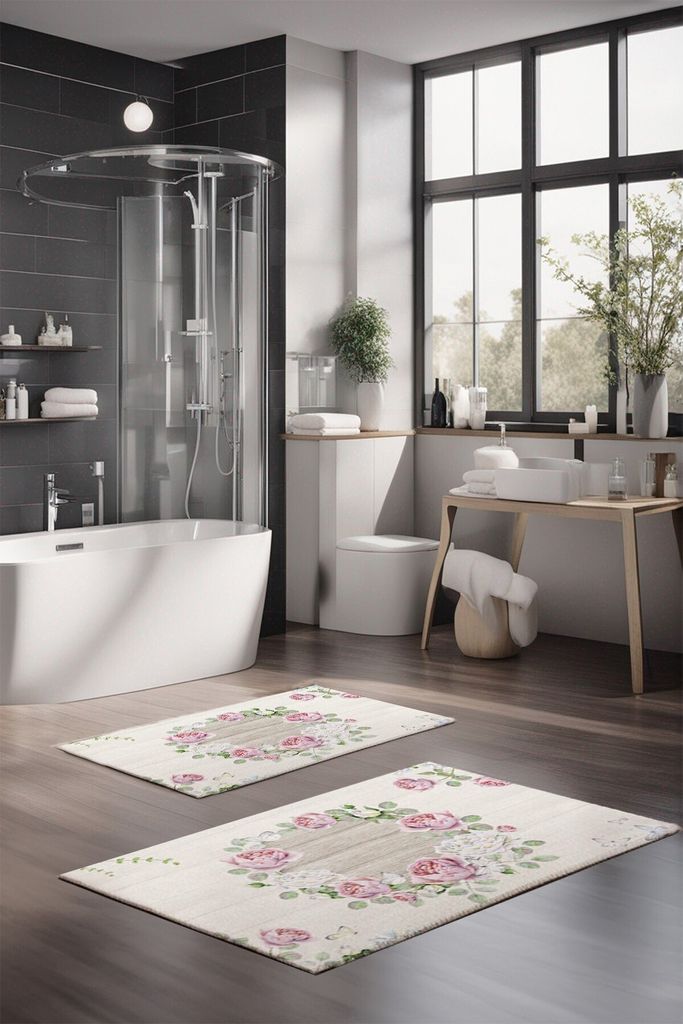 Mijolnir, CT-5221, Mehrfarbig, Badematten-Set (2 Stück), 100% POLYESTER, 60 x 100 cm