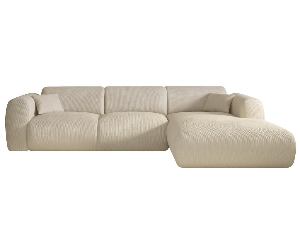 Großes Ecksofa rechts mit beigem POGNI-Stoff von Maison Céphy