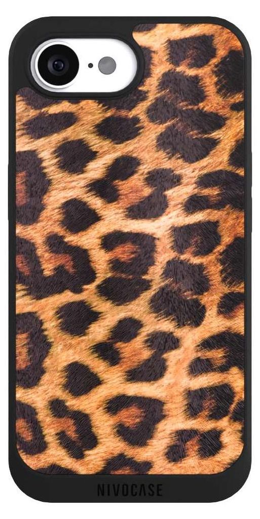 NIVOCASE Handyhülle für Apple iPhone 16e Hülle NIVOpure Case Schwarz Animalprint Fell Leopard