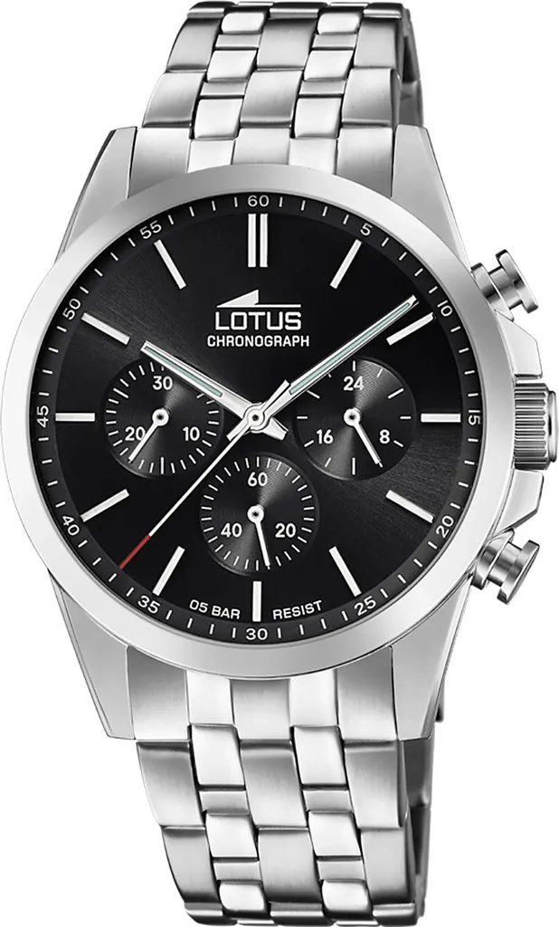 Orologio Lotus Uomo 18989/4 Crono Argento e Nero - Eleganza Senza Tempo