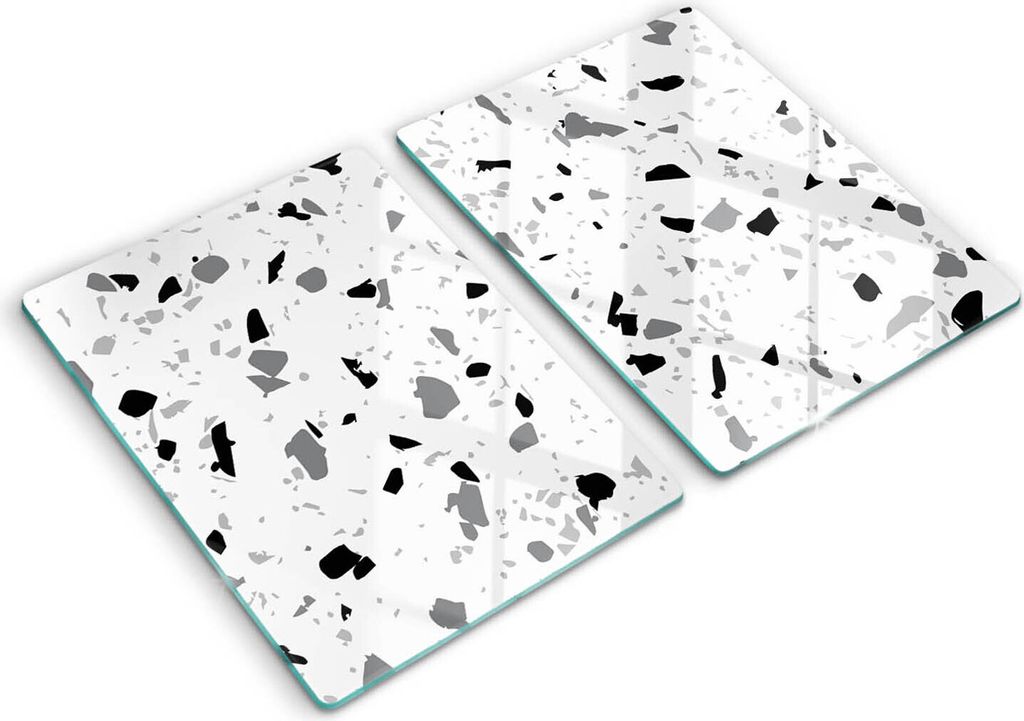 Glasschneideplatte - Herdabdeckplatte - 2x40x52 cm -Schneidebrett - Spritzschutz - Dekorative Steingres