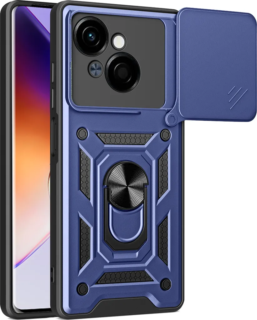 Custodia Tecno Spark Go 1 Blu - Silicone TPU con Anello e Protezione