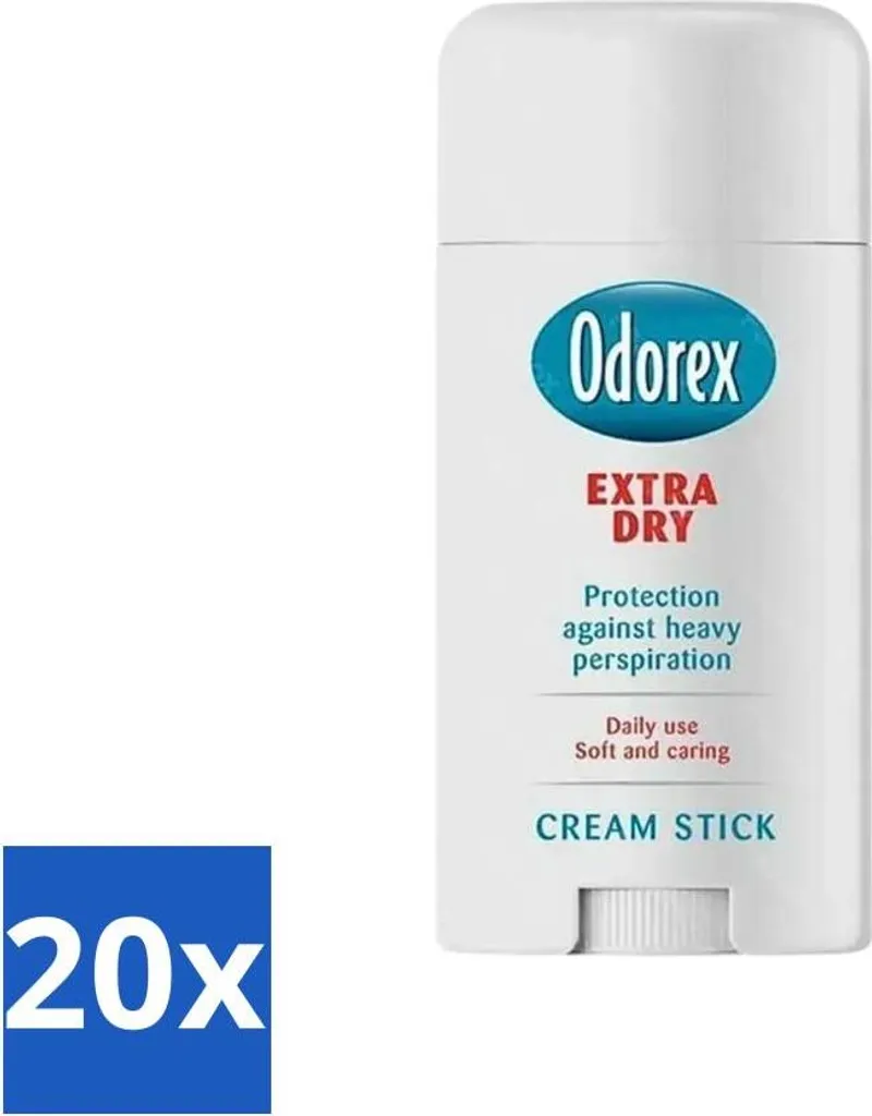 Odorex Extra Dry Stick 40 ml Pack 20x - Ideale per il Business Travel