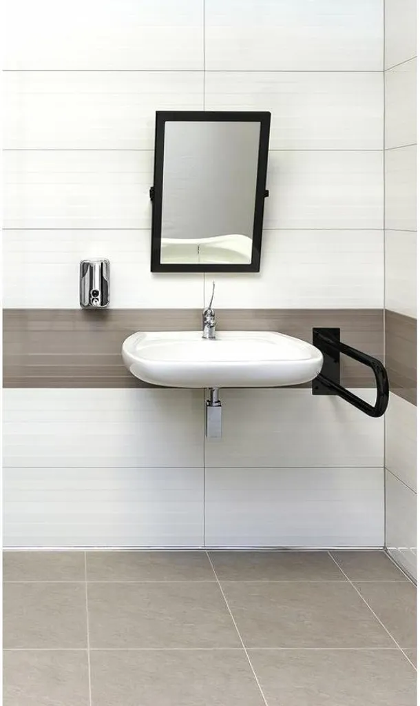 Miroir orientable noir 40x60cm pour handicapés - Sécurité et style - 2