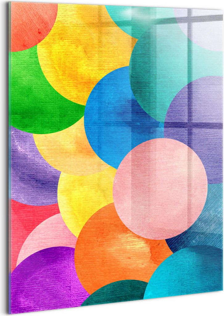 Designer Glasbild - Wandbild - Glas Bild - 60x80 cm - Abstrakte Kreise
