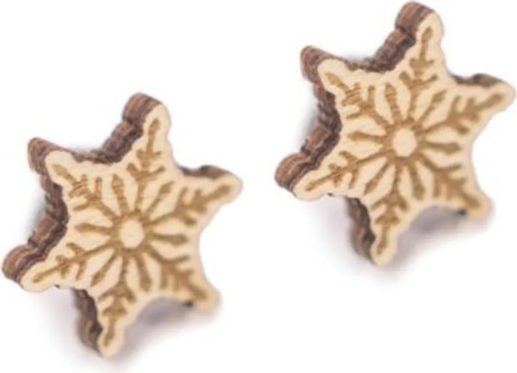 Orecchini BeWooden da donna con fiocco di neve natalizio