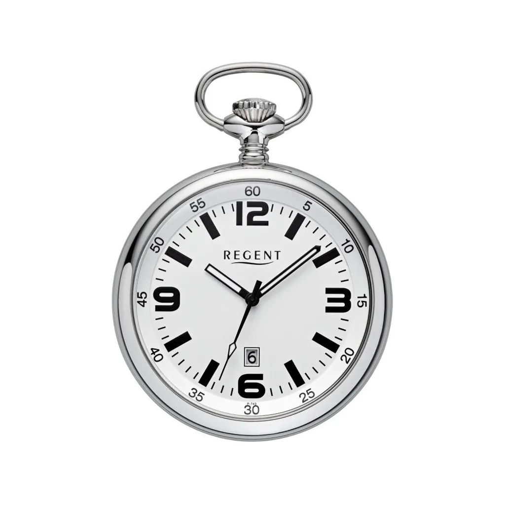 Montre Analogique Mixte Regent P-743 en Métal Argenté et Style Épuré