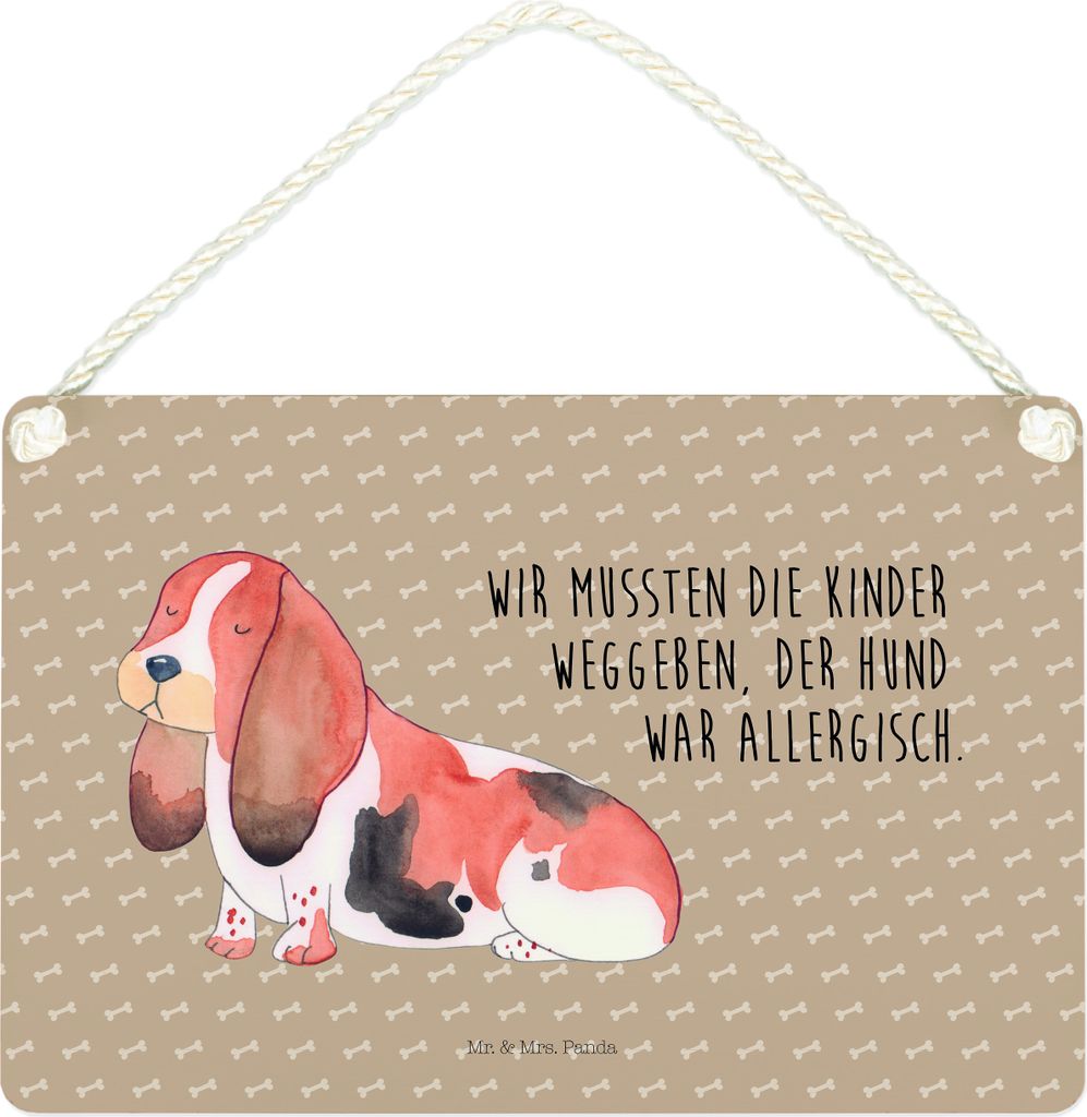Mr. & Mrs. Panda Schild Hund Basset Hound DIN A4 - Hundeglück - Geschenk, Süß, Türschild, dekotafel, Sprüche, Spruchschild, kleine aufmerksamk...