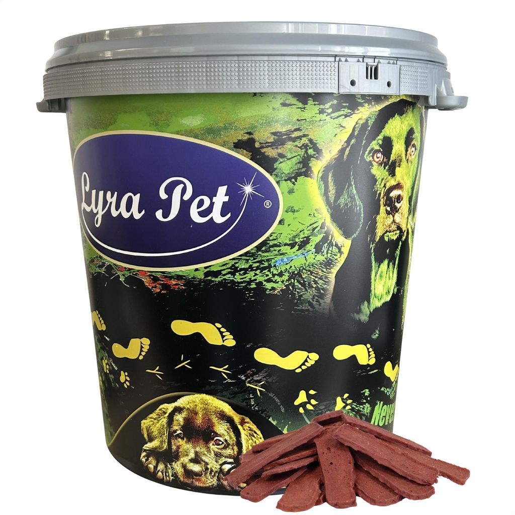 5 kg Lyra Pet Pferdefleischstreifen in 30 L Tonne