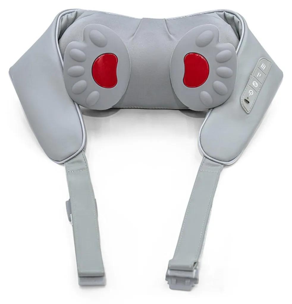 Massageur Nuque et Trapèzes Chauffant INF Gris Clair en Polyuréthane 30cm